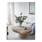 Столик кофейный кремового цвета с овальной столешницей и круглым основанием Cream Dalmen Table варинант исполнения - 6 | Loft Concept в Волгограде