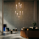 Подвесной светильник белого цвета с изогнутым плафоном Flow Loop варинант исполнения - 8 | Loft Concept в Волгограде