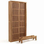 Шкаф из массива тика Okino Wood Cabinet варинант исполнения - 3 | Loft Concept в Волгограде