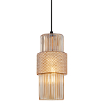 Подвесной светильник со стеклянным рифленым плафоном цилиндрической формы Eliara 13 варинант исполнения - 1 | Loft Concept в Волгограде