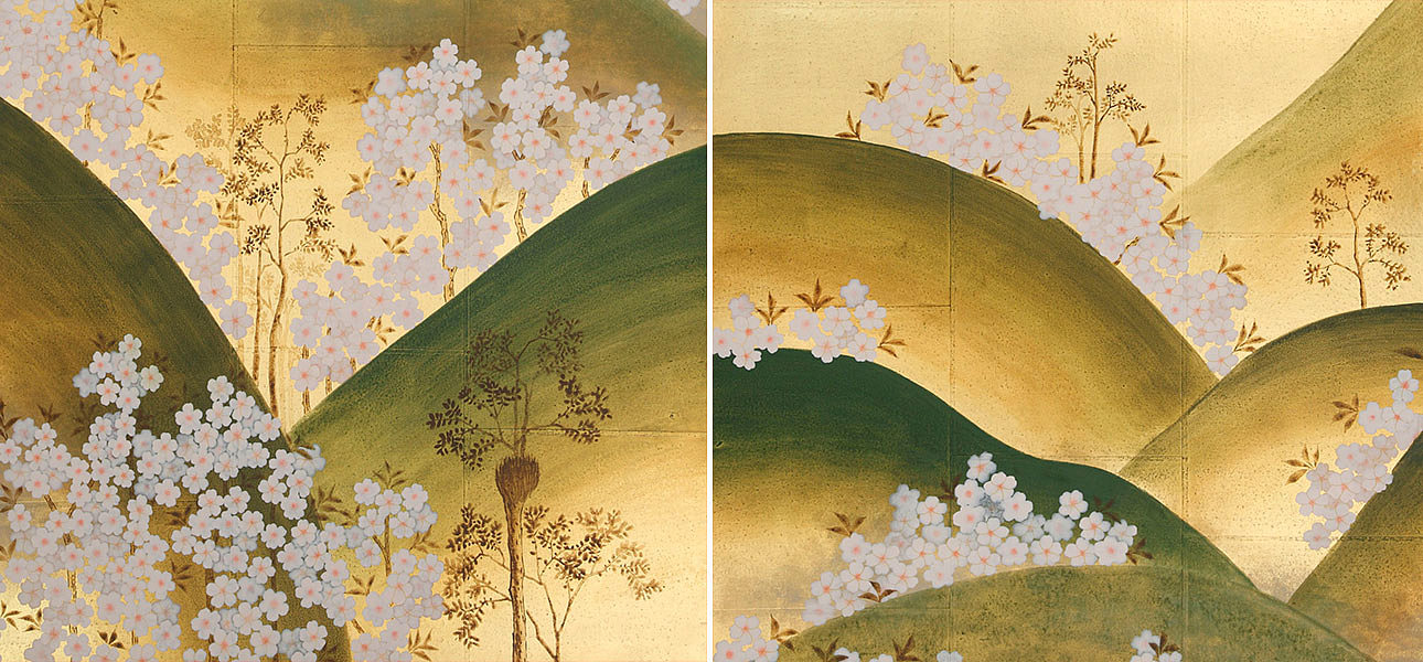 Обои ручная роспись Kiso Mountains Special Colourway on Deep Rich Gold gilded tea paper Обои ручная роспись Kiso Mountains Special Colourway on Deep Rich Gold gilded tea paper - Loft-Concept в Волгограде
