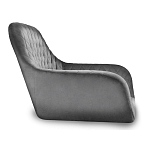 Стул с мягкой серой обивкой из велюра и подъемно-поворотным механизмом на черных колесиках Harper Gray варинант исполнения - 2 | Loft Concept в Волгограде