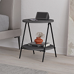Стол приставной с 2-мя круглыми столешницами цвета антрацит ESSEL SIDE TABLE ANTHRACITE варинант исполнения - 3 | Loft Concept в Волгограде