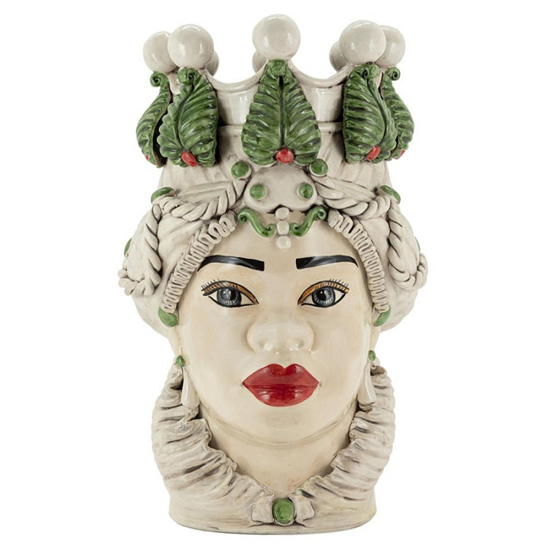 Ваза Vase Moro Lady Ltd Green Red Бежевый Зеленый Ваза Vase Moro Lady Ltd Green Red Бежевый Зеленый в Волгограде | Loft Concept