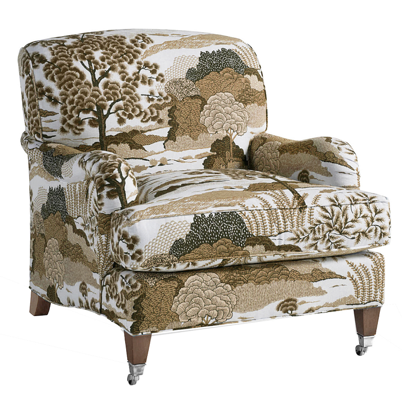 Кресло Trumann Club Chair Beige Landscape бежевый пейзах Бежевый Белый в Волгограде | Loft Concept 