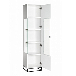 Шкаф-витрина белая с полками и стеклянной дверью Strict Lines варинант исполнения - 2 | Loft Concept в Волгограде