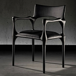 Стул дизайнерский с плетеным сидением Kronos Dining Chair Black варинант исполнения - 3 | Loft Concept в Волгограде