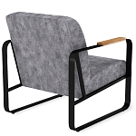 Кресло серый велюр с жесткими подлокотниками на полозьях Ashton варинант исполнения - 3 | Loft Concept в Волгограде