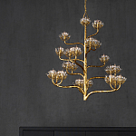 Люстра золотая в виде растения Golden Flower Glade варинант исполнения - 6 | Loft Concept в Волгограде