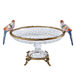 Чаша из прозрачного стекла с фигурками разноцветных попугаев на ободке 38 Eden Garden варинант исполнения - 1 | Loft Concept в Волгограде