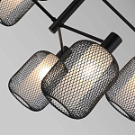 Люстра потолочная с абажурами из металлической сетки Loft Grid Pendant Gold варинант исполнения - 6 | Loft Concept в Волгограде