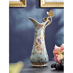 Кувшин с цветочным рисунком и бронзовой ручкой Blue Garden варинант исполнения - 2 | Loft Concept в Волгограде