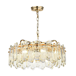 Люстра подвесная круглая с хрустальными овальными подвесками Harmonica варинант исполнения - 2 | Loft Concept в Волгограде