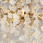 Люстра подвесная золотого цвета с декоративными ветвями и прозрачными рельефными подвесками FAIRYTREE Light варинант исполнения - 9 | Loft Concept в Волгограде