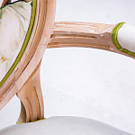 Стул с подлокотниками золотистый из бука с изображением птиц и цветов Blooming Red Birds варинант исполнения - 2 | Loft Concept в Волгограде