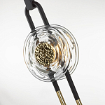 Подвесной светильник с черным основанием и золотистым декором Bruno варинант исполнения - 3 | Loft Concept в Волгограде