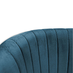 Барный стул со спинкой на 4-х деревянных ножках Синий Велюр Ava Charm варинант исполнения - 3 | Loft Concept в Волгограде