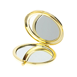 Зеркало карманное складное круглое из натурального камня Малахит с Хризоколлой в подарочной упаковке Gold Stone Mirrors варинант исполнения - 3 | Loft Concept в Волгограде