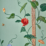 Обои с вышивкой ручной работы Floral Lattice Original colourway on wool sateen варинант исполнения - 2 | Loft Concept в Волгограде
