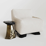 Кресло Cannes с мягкой обивкой букле молочного цвета  варинант исполнения - 2 | Loft Concept в Волгограде