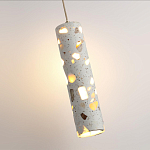 Подвесной светильник с цилиндрическим белым бетонным плафоном Terrazzo Light варинант исполнения - 5 | Loft Concept в Волгограде