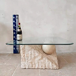 Дизайнерский журнальный стол в виде раковины с жемчужиной под прозрачной столешницей Fahin варинант исполнения - 3 | Loft Concept в Волгограде