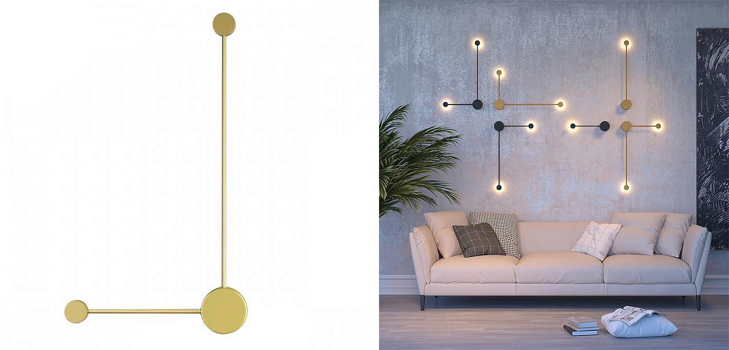 Бра Pin Wall Light Gold Angle Бра Pin Wall Light Gold Angle - Loft-Concept в Волгограде