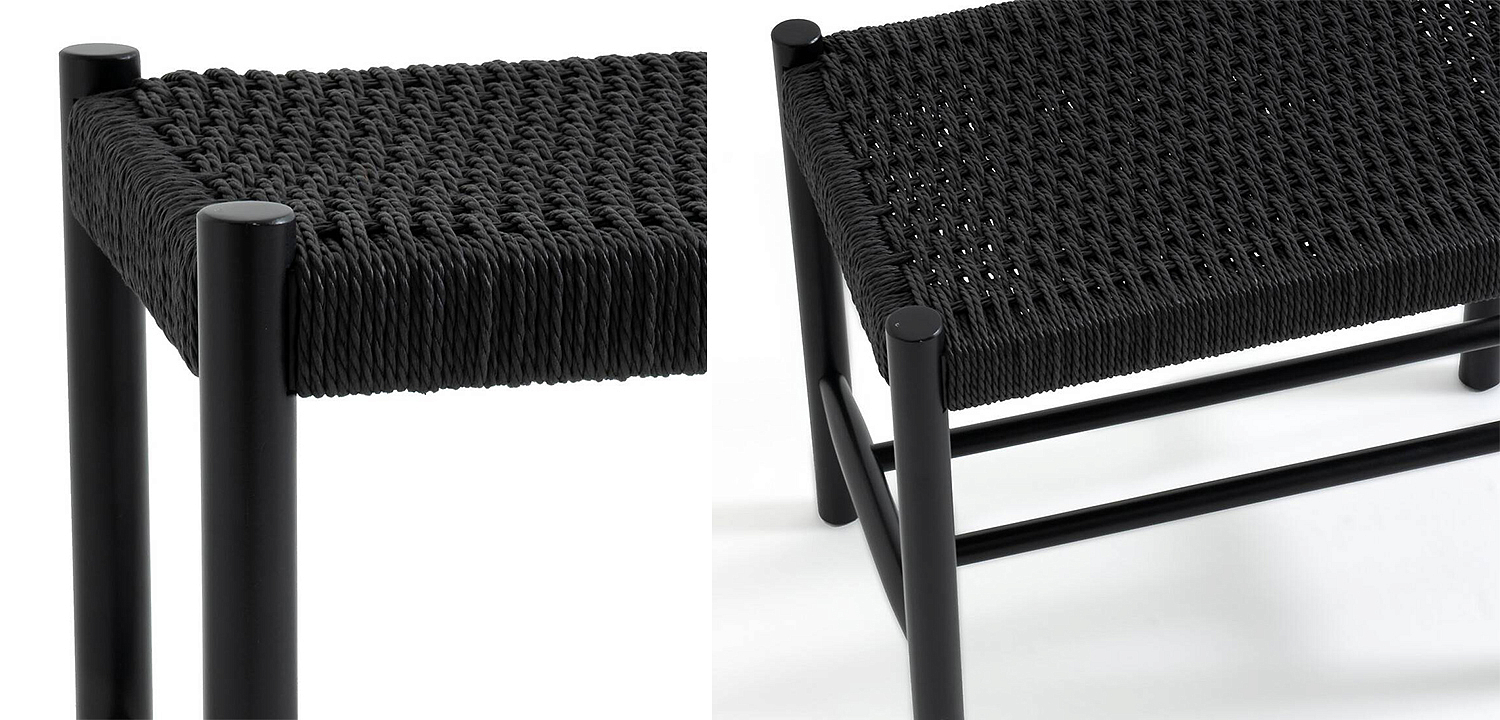 Банкетка Enzo Wicker Black Banquet mini Банкетка Enzo Wicker Black Banquet mini - Loft-Concept в Волгограде