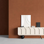 Дизайнерский комод с фактурным фасадом и чёрной ножкой в форме шара Samanta варинант исполнения - 2 | Loft Concept в Волгограде