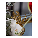 Ваза из фарфора черная с цветочной росписью и бронзовой стрекозой Spring Garden варинант исполнения - 6 | Loft Concept в Волгограде