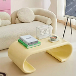 Дизайнерский журнальный стол жёлтый округлой формы Bonyn варинант исполнения - 1 | Loft Concept в Волгограде