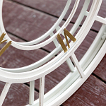 Зеркало настенное в белой металлической раме в виде часов Mirror Tower Clock варинант исполнения - 3 | Loft Concept в Волгограде