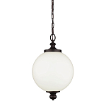 Подвесной светильник с белым стеклянным плафоном в форме шара на цепи Feiss варинант исполнения - 1 | Loft Concept в Волгограде