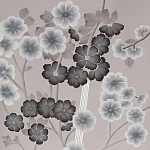 Обои ручная роспись Anemones in Light Dusk colourway on Lilac Hint slub silk варинант исполнения - 2 | Loft Concept в Волгограде