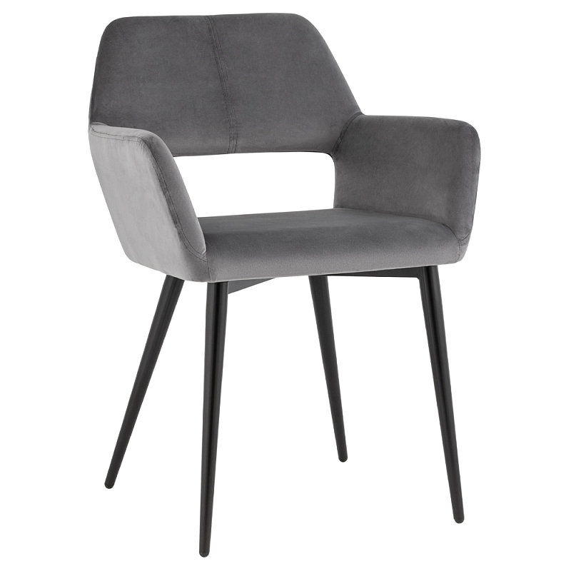 Стул с подлокотниками серый NEASAN STOOL Серый Черный Стул с подлокотниками серый NEASAN STOOL Серый Черный в Волгограде | Loft Concept