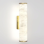 Бра с цилиндрическим плафоном из белого алебастра на прямоугольном основании Латунь Cryptocrystalline Stone варинант исполнения - 1 | Loft Concept в Волгограде