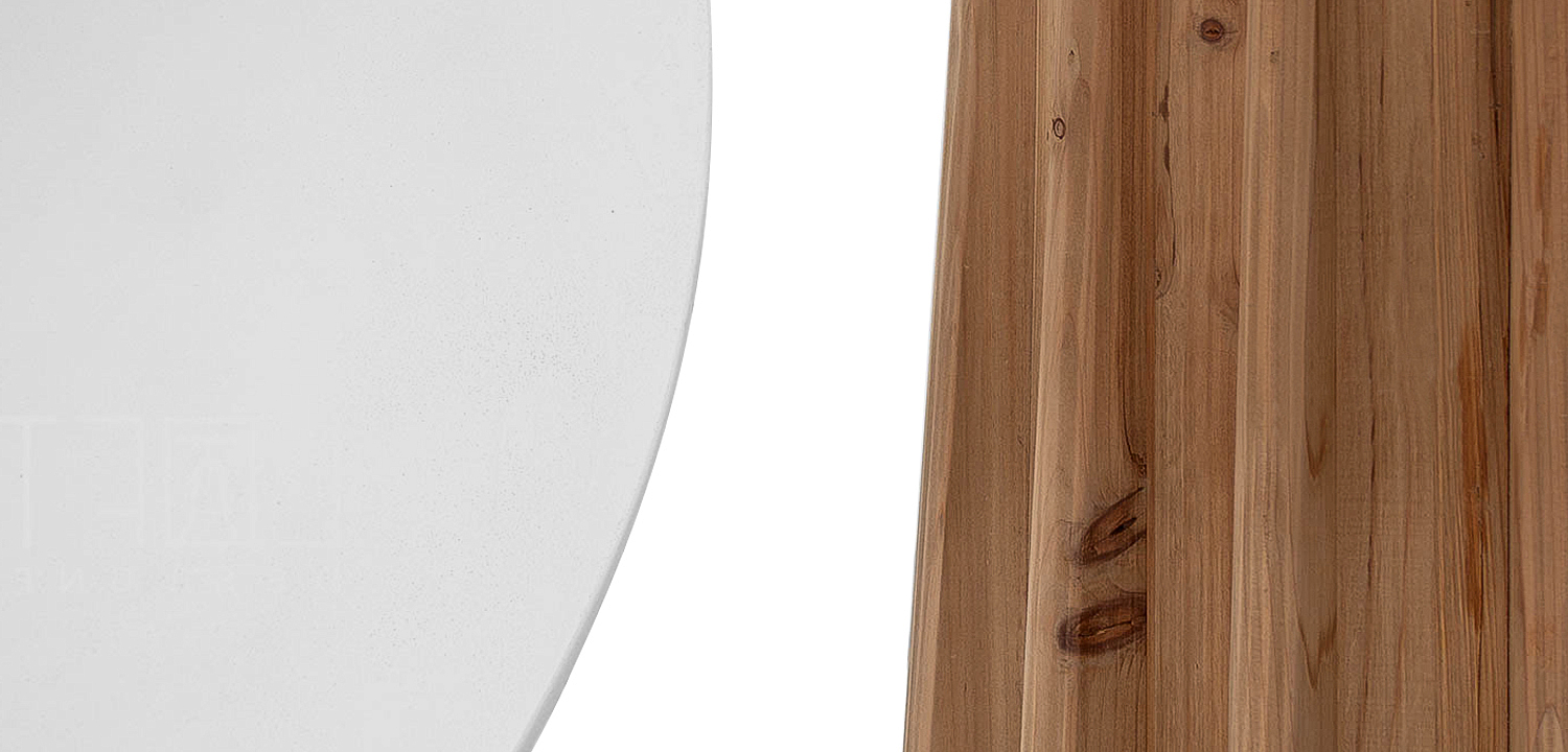 Обеденный круглый стол Seamus White Concrete Wood Dining Table Обеденный круглый стол Seamus White Concrete Wood Dining Table - Loft-Concept в Волгограде