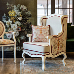 Кресло из массива бука бежевое с растительным орнаментом Raffael Beige Floral Armchair варинант исполнения - 8 | Loft Concept в Волгограде
