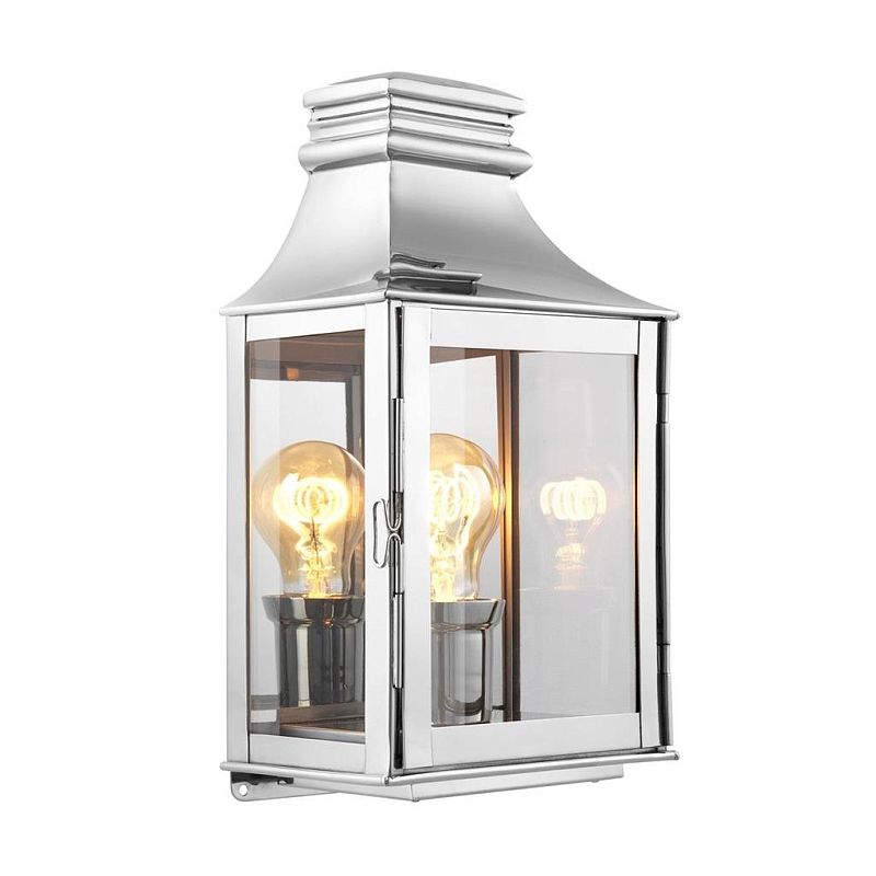 Бра Eichholtz Wall Lamp Primo S Nickel Никель Прозрачное Стекло в Волгограде | Loft Concept 