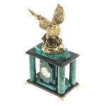 Часы настольные из натурального камня с декором в виде орла Eagle Stone Clock варинант исполнения - 6 | Loft Concept в Волгограде