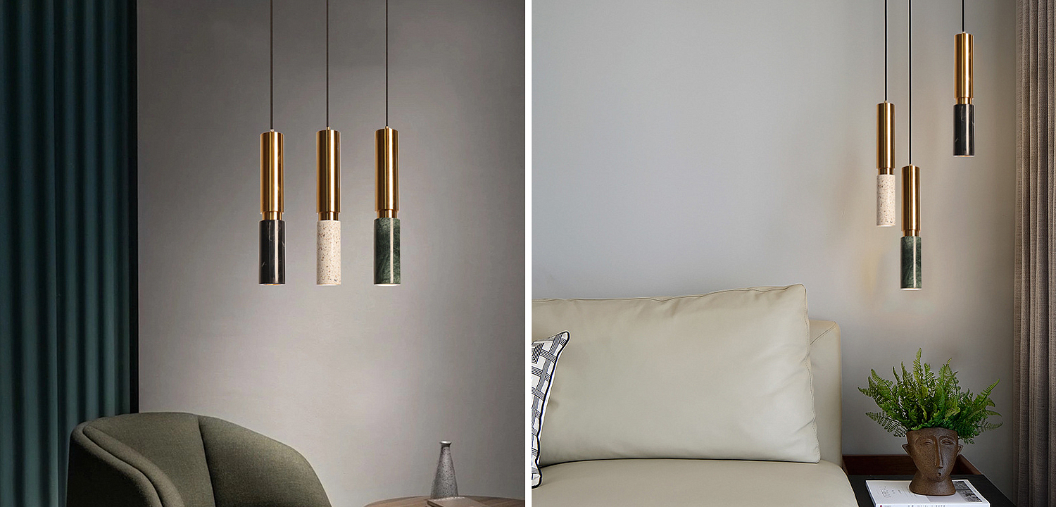 Светильник с цилиндрический плафоном Cylindrical Pendant Lamp Marble Светильник с цилиндрический плафоном Cylindrical Pendant Lamp Marble - Loft-Concept в Волгограде