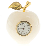 Часы настольные в виде яблока из натурального камня Оникс Stone Clock варинант исполнения - 3 | Loft Concept в Волгограде