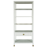 Стеллаж Elsa Dreams White со стеклянными полками и ящиком варинант исполнения - 6 | Loft Concept в Волгограде