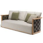 Дизайнерский уличный диван из массива дерева с плетеной спинкой PALINFRASCA Sofa варинант исполнения - 19 | Loft Concept в Волгограде