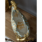 Чаша голубого цвета с оранментом и и бронзовыми фигурами леопардов Eden Garden варинант исполнения - 9 | Loft Concept в Волгограде