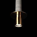 Подвесной светильник с узким цилиндрическим плафоном и золотым металлическим декором Concrete Pipe варинант исполнения - 16 | Loft Concept в Волгограде