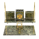 Настольный письменный набор из змеевика с гербом России Successful Leader варинант исполнения - 1 | Loft Concept в Волгограде