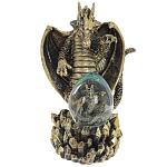 Декоративная статуэтка Дракон и стеклянное яйцо Dragon and Glass Egg Gold Black варинант исполнения - 2 | Loft Concept в Волгограде