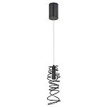 Подвесной светильник светодиодный из металла со спиральным декоративным элементом черный Metal Spiral варинант исполнения - 2 | Loft Concept в Волгограде