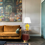 Настольная лампа желтая с изображением птиц Slip Away варинант исполнения - 5 | Loft Concept в Волгограде